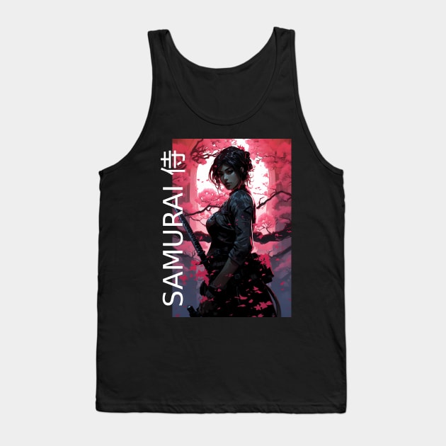 Japanese Sakura Samurai Girl Tank Top by Seraphine